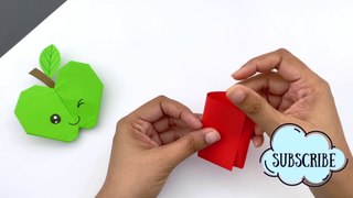 Paper Apple Craft / How to Make Apple With Paper At Home / Paper Craft / paper fruits 3d