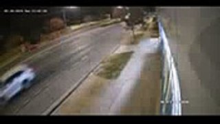 Grainy video shows a car fail to negotiate a turn on North Street before hitting a Mate Street fence on May 28.