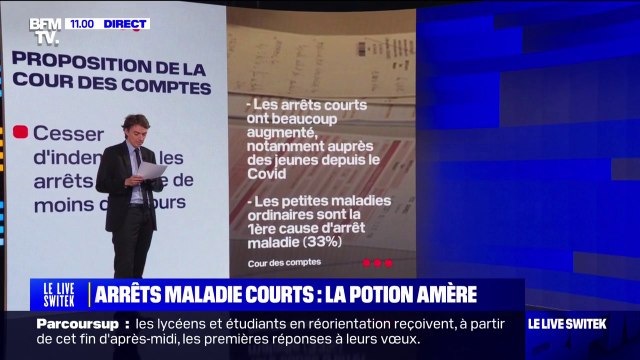 LES ÉCLAIREURS - La Cour des comptes préconise de ne plus indemniser les arrêts-maladies de moins de huit jours