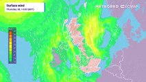 Breezy on Thursday and Friday with moderate to brisk northerly winds which may be strong for North Sea coasts/