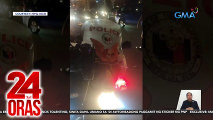2 MMDA rider na convoy ni Sen. Tolentino, hinuli dahil sa PNP stickers sa kanilang motorsiklo | 24 Oras