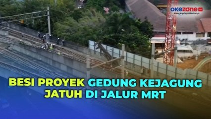 Download Video: Besi Proyek Gedung Kejagung Jatuh dari Crane ke Jalur MRT