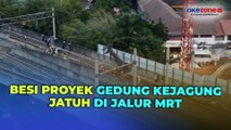 Besi Proyek Gedung Kejagung Jatuh dari Crane ke Jalur MRT