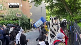 الشرطة البلجيكية تفرّق بخراطيم المياه ومسيّلات الدموع تظاهرة في بروكسل ضد الحرب في غزة