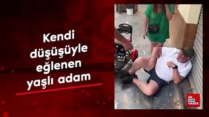 Kendi düşüşüyle eğlenen adam