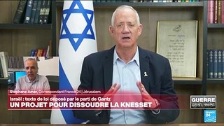 Israël : le parti de Gantz, membre du cabinet de guerre, dépose un projet de loi pour dissoudre le Parlement