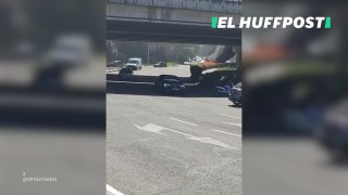 un camión en llamas y sin conductor circula descontrolado por la M-11