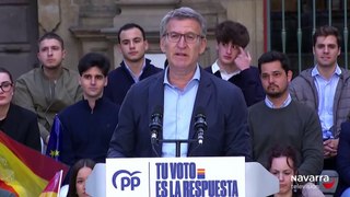 Feijóo retoma la campaña y participa en un mitin en Pamplona