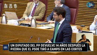 Un diputado del PP devuelve 14 años después la piedra que el PSOE tiró a Camps en las Cortes