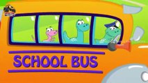 Dinosaur Wheels On The Bus Go Round And Round | Purple Bus And Orange Bus [Ft. Green And Blue Mixed Bus] | Learn Colors | Nursery Rhymes For Kids | Dinosaur Cartoons For Kids Monster Trucks For Children
