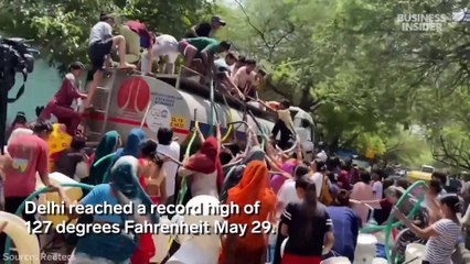 Delhi hits record 127 degrees as residents struggle to secure water