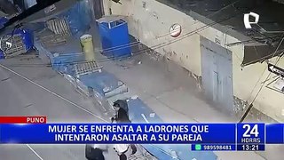¡A golpes y patadas! mujer se enfrenta a delincuentes que intentaron asaltarla en Puno