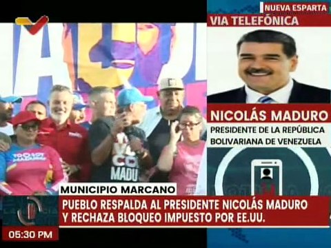 Pdte. Nicolás Maduro envía saludo fraterno y revolucionario al pueblo del estado Nueva Esparta