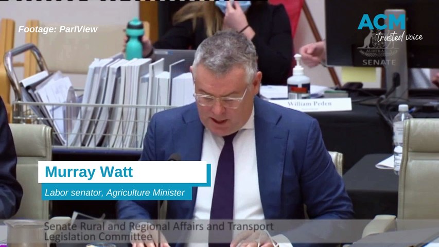 Agriculture Minister Murray Watt's opening statement to a Senate estimates hearing was interrupted when Nationals senators questioned the content, forcing the committee to suspend.