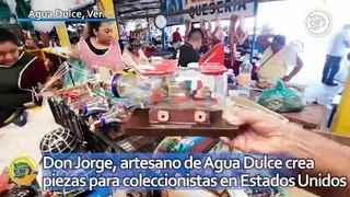 Don Jorge, artesano de Agua Dulce crea piezas para coleccionistas en Estados Unidos