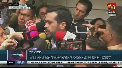 Candidate Jorge Álvarez Máynez votes in presidential elections