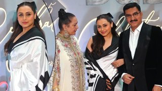 Rani Mukerji Steals the Show In Chic Monochrome Sari At Bharat & Dorris' 35th Year Celebration