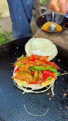 Chinese burger Fried sausage with slate chili pepper