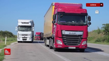 Edirne Hamzabeyli'de 26 kilometrelik tır kuyruğu