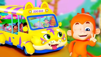 Wheels On The Bus Going To The Zoo, Zoo Bus and Kids Rhymes
