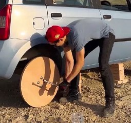 Wooden wheel experiment! Worked out better than we though!