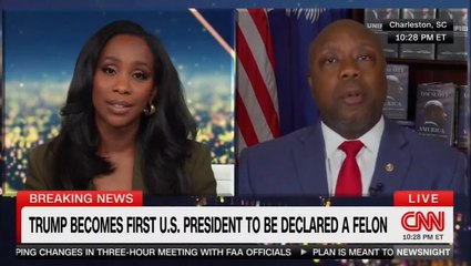 Republican Tim Scott clashes with CNN host over Trump verdict