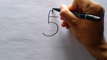 How To Draw A Hen From Number 5 _ Hen Drawing Easy Step By Step _ Hen Drawing Tutorial