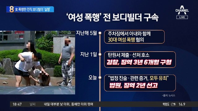 차 빼달라는 女 때린 전직 보디빌더에 “징역 2년”