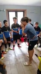 Cri de la victoire U11, avec l'ambianceur Francesco, le 25/05