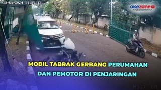 Terekam CCTV, Mobil Tabrak Gerbang Perumahan dan Pengendara Motor hingga Tewas di Penjaringan Jakarta Utara