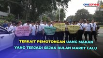 Puluhan Pramudi Trans Jabodetabek Gelar Aksi Unjuk Rasa di kantor Dinas Tenaga Kerja