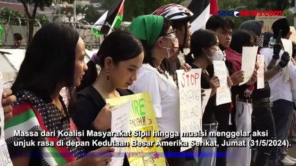 Massa Gelar Aksi Solidaritas Palestina di Depan Kedubes AS, Kirim Petisi ke Menlu hingga Presiden Jokowi dan Prabowo