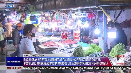 Pagbagsak ng stock market at palitan ng piso kontra dolyar, posibleng magpabagsak sa Marcos Jr. Admin
