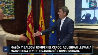 Mazón y Baldoví rompen el cerco acuerdan llevar a Madrid una ley de financiación consensuada