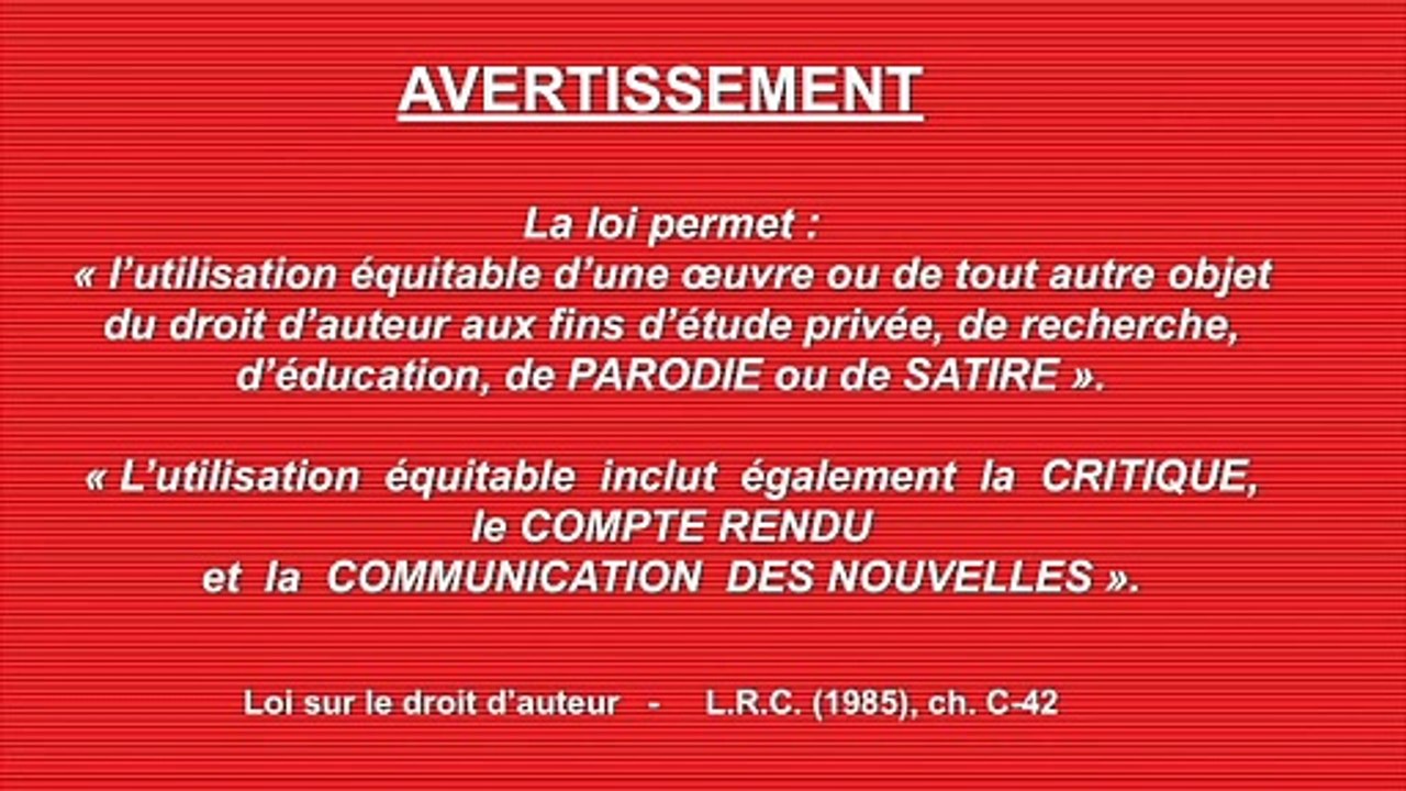 La loi permet l'utilisation équitable d'une oeuvre