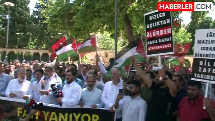 Şanlıurfa'da İsrail'e tepki Filistin'e dua