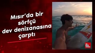 Mısır'da bir sörfçü dev denizanasına çarptı