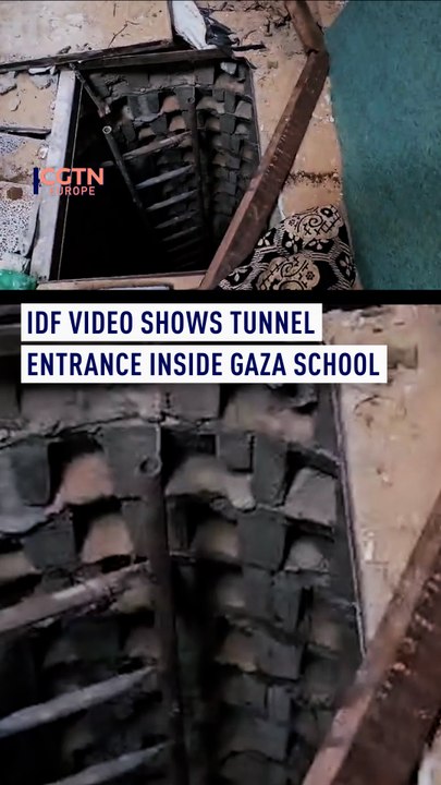 IDF video shows tunnel entrance inside Gaza school
