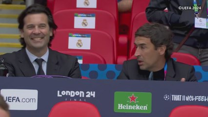 Solari y Raúl González comentan el entrenamiento del Madrid previo a la final de la Champions