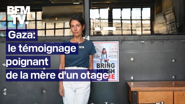 Gaza: cette mère israélo-américaine porte sur sa poitrine le nombre de jours passés par son fils entre les mains du Hamas