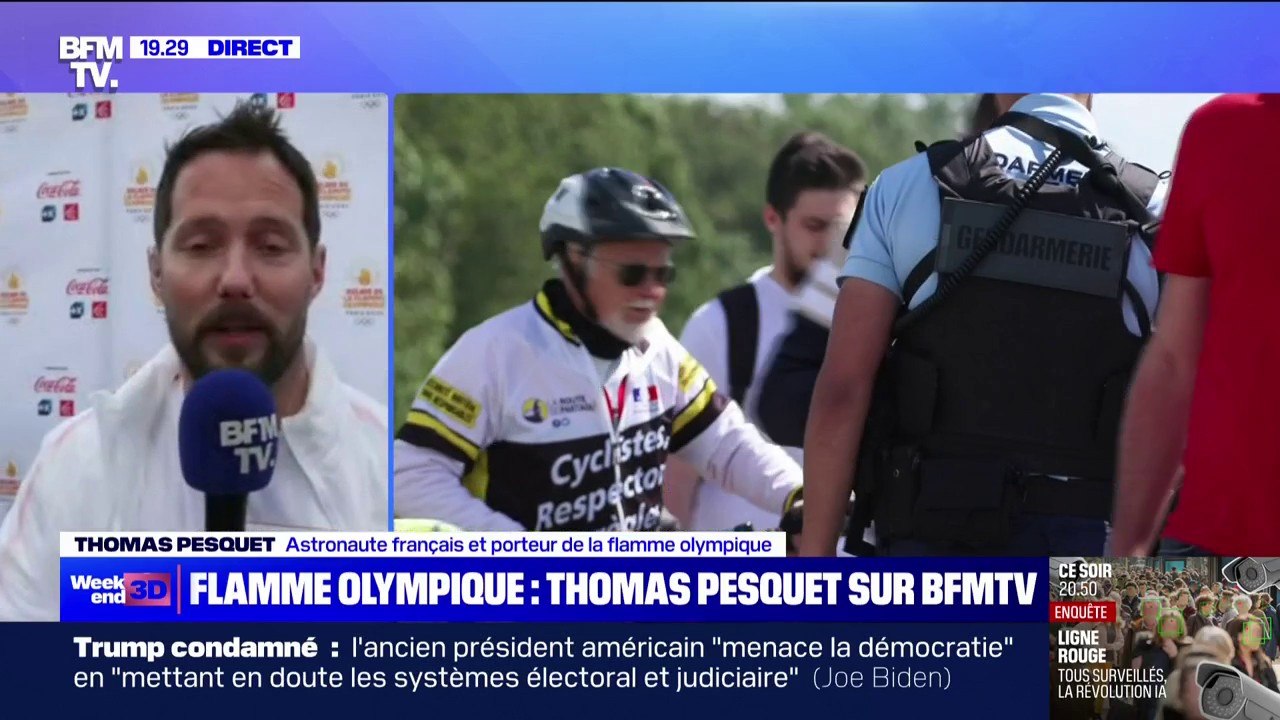 Sécurité des Jeux olympiques: "On ne sent pas de menace", affirme Thomas Pesquet, après avoir porté la flamme olympique