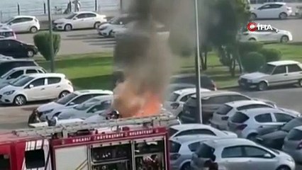 Otomobilde yangın paniği: Sürücü ölümden döndü