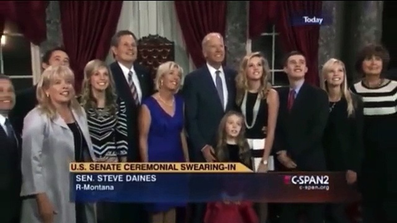 Joe Biden assaults Steve Daines niece (Maria Piacesi) while cameras roll.