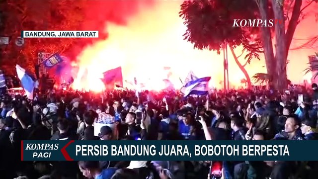 Sorak Gembira Bobotoh Rayakan Kemenangan Persib Bandung Juara Liga 1