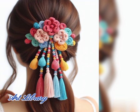 Crochet hairpin design | knitted with wool | share u ique ideas