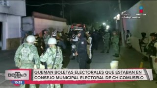 Encapuchados incendiaron oficinas del Consejo Municipal Electoral de Chicomuselo, Chiapas