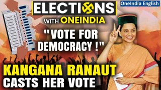 Watch: BJP Candidate Kangana Ranaut Casts Vote in Mandi for Lok Sabha Elections 2024 | Oneindia News