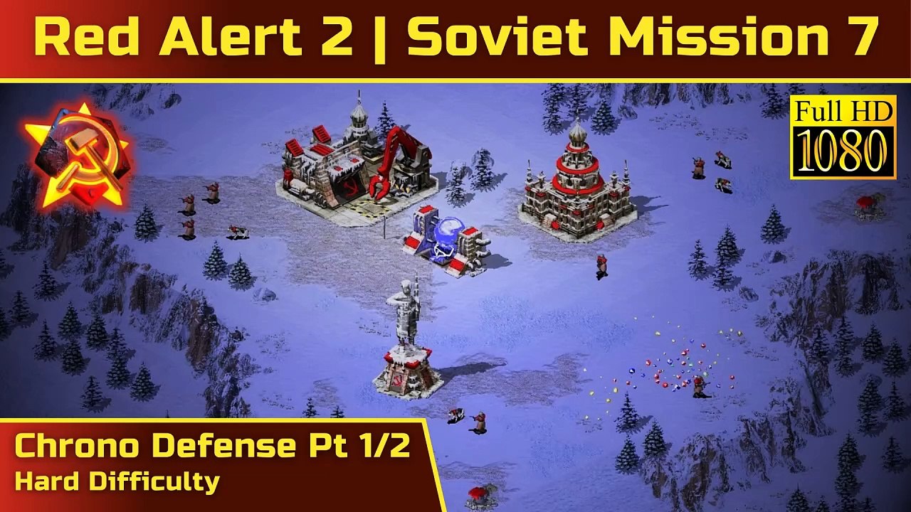 How to Beat Red Alert 2 Soviet Mission 7: Chrono Defense Pt 1/2 - Hard - 1080p HD