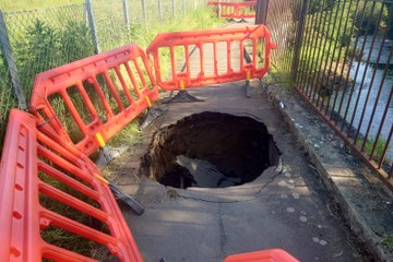 Residents warned to be careful after sinkhole appears on path