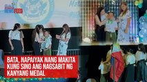 Bata, napaiyak nang makita kung sino ang nagsabit ng kanyang medal | GMA Integrated Newsfeed